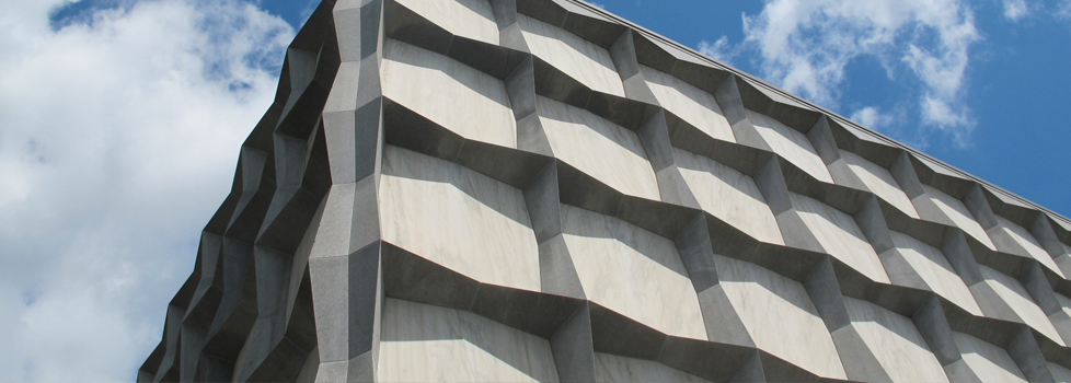 A detail of Beinecke Plaza