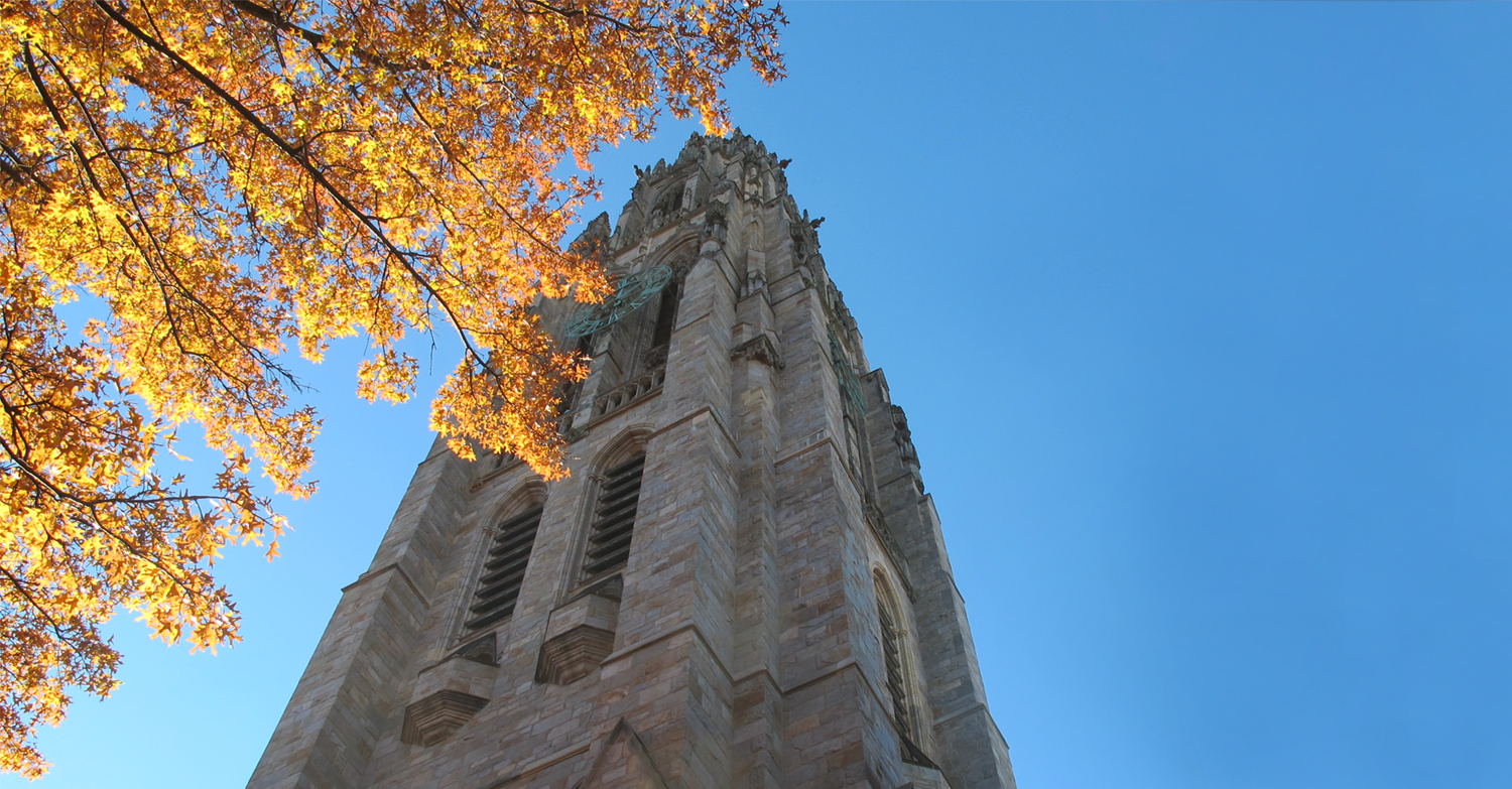 Harkness Tower in the fall